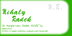 mihaly radek business card